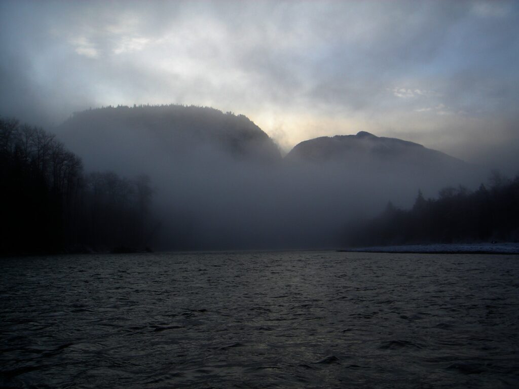 Sauk River sunrise winter steelhead